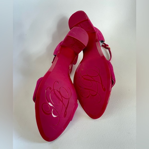 In very good condition Ted Baker London Block Heels Fuchsia Strap Sandals - Picture 5 of 13